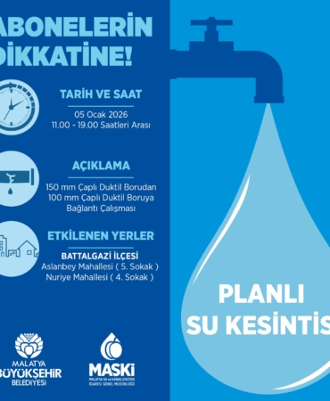 İki Mahallede 8 Saatlik Su Kesintisi olacak