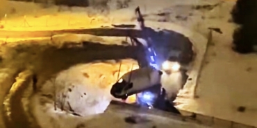 Kernek Mahallesi’nde vinçle kurtarma sırasında halat koptu