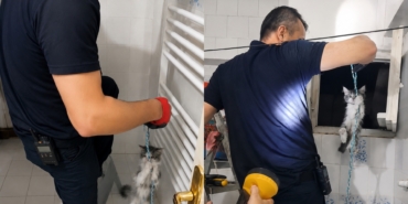 Yavru Kedinin İmdadına İtfaiye Yetişti