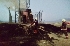 Malatya-Elazığ Yolundaki Baz İstasyonunda Yangın