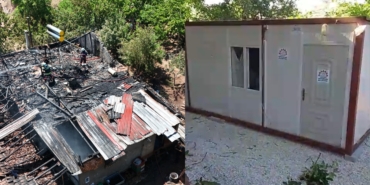 Yangında Evini Kaybeden Aileye Belediye Desteği