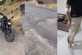 Yol Değil Tuzak: Çukura Giren Motosikletli Kaza Yaptı