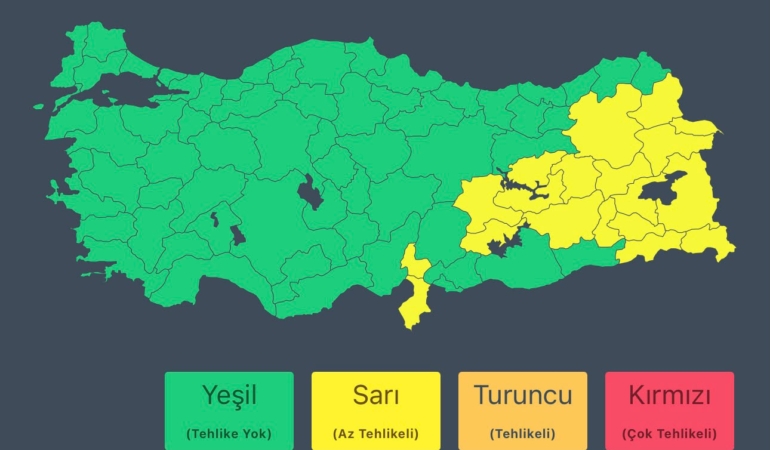 Meteorolojiden Malatya İçin Kuvvetli Yağış Uyarısı