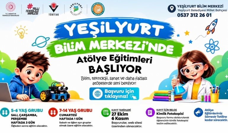 Yeşilyurt Bilim Merkezi’nde Yeni Dönem Kayıtları Başladı